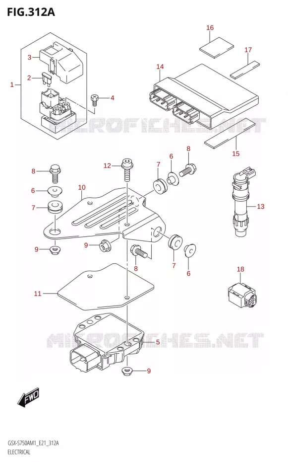PARTIE ELECTRIQUE50A,GSX-S750ZA) Suzuki MOTO 750 GSX-S 2021  GSX-S750A /​GSX-S750ZA M1 (E21)