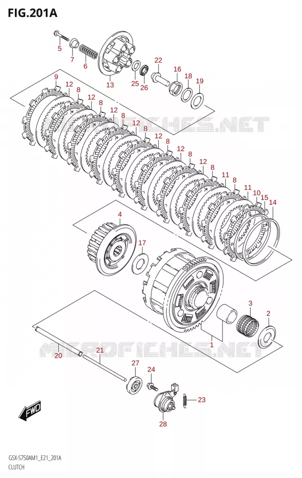 EMBRAYAGE Suzuki MOTO 750 GSX-S 2021  GSX-S750UQ / ​GSX-S750UQZ M1 (E21)