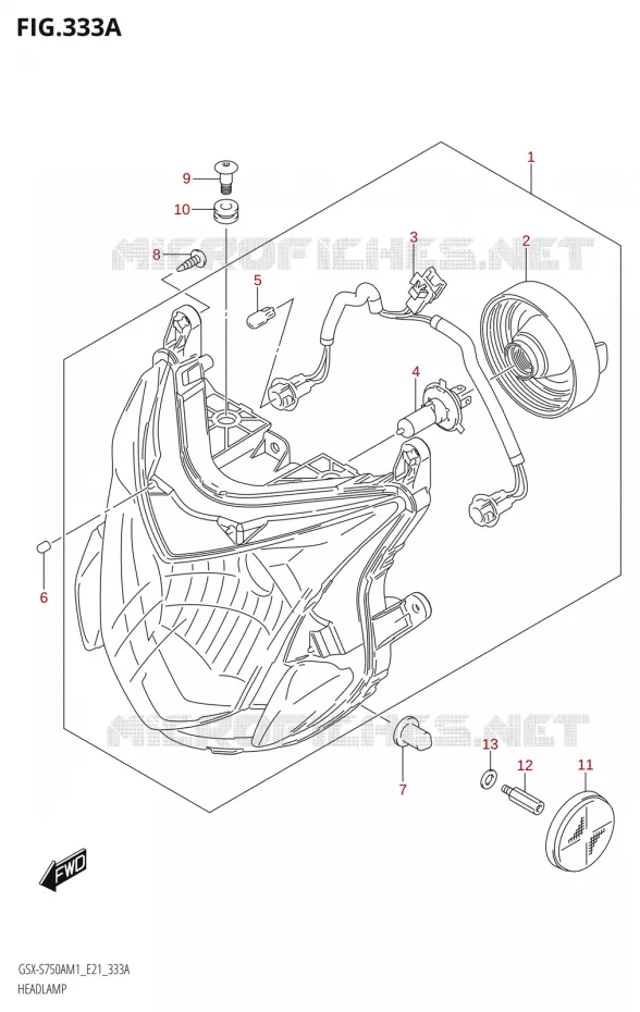 PHARE Suzuki MOTO 750 GSX-S 2021  GSX-S750UQ / ​GSX-S750UQZ M1 (E21)