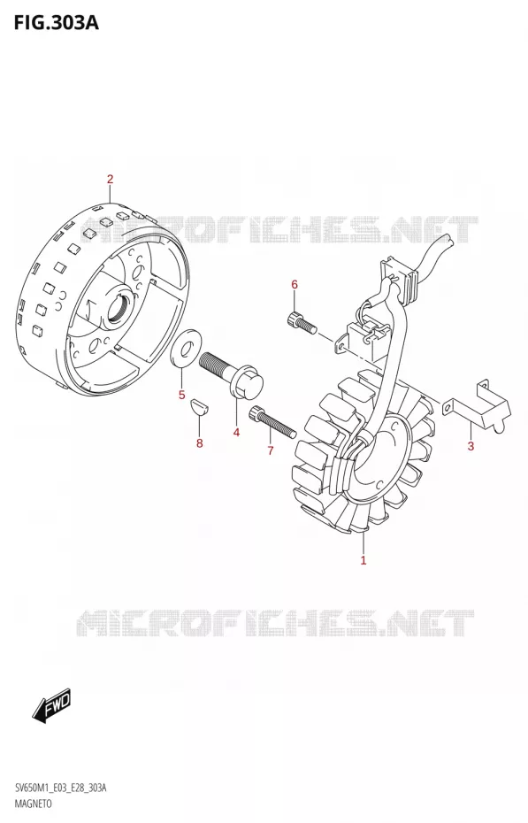 ALLUMAGE ROTOR - STATOR Suzuki MOTO 650 SV 2021  SV650 M1 (E03,E28,E33)