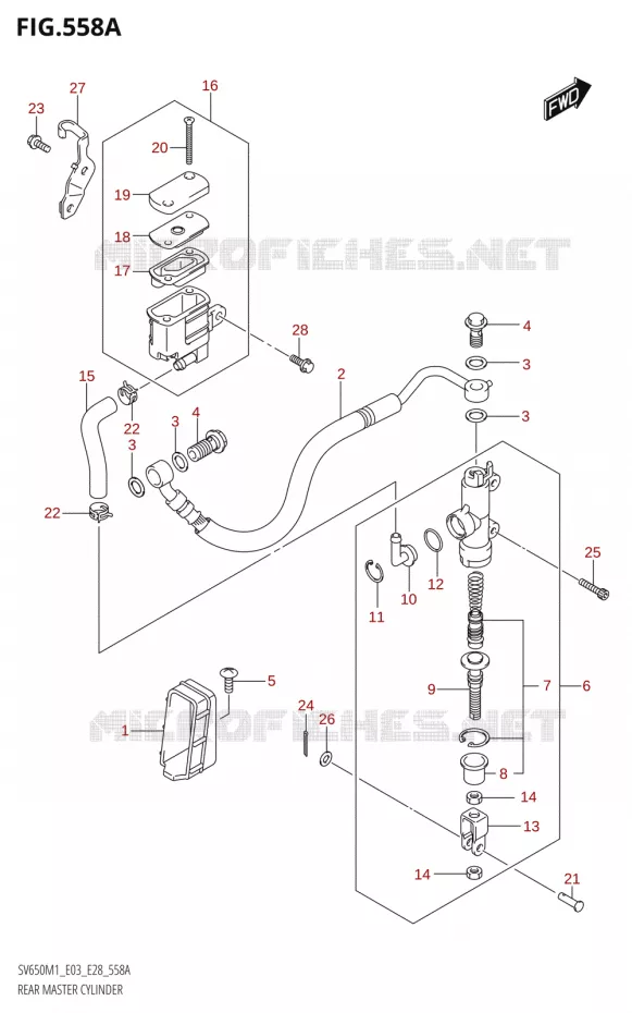 MAITRE CYLINDRE ARRIERE50) Suzuki MOTO 650 SV 2021  SV650 M1 (E03,E28,E33)