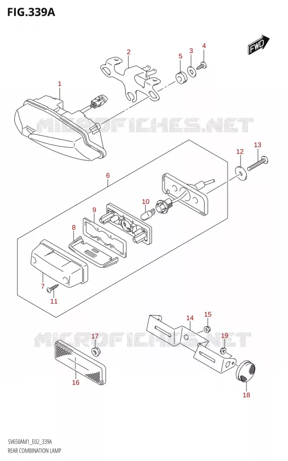 FEU ARRIERE Suzuki MOTO 650 SV 2021  SV650A M1 (E02)
