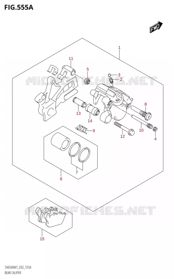 ETRIER DE FREIN ARRIERE Suzuki MOTO 650 SV 2021  SV650A M1 (E19)