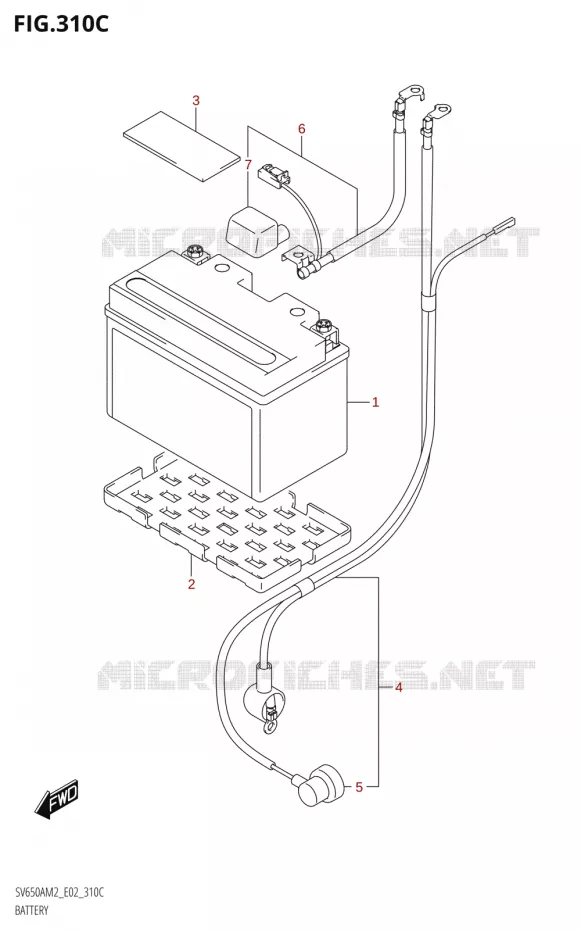 BATTERIE Suzuki MOTO 650 SV 2022  SV650A M2 (E02,E19)