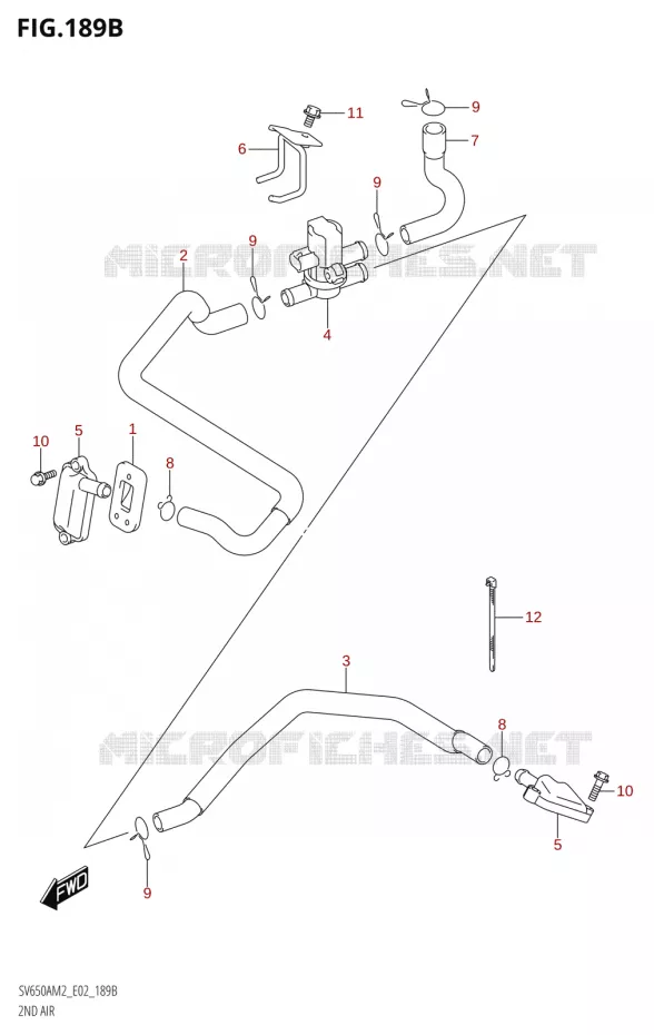 SYSTEME RECYCLAGE GAZ ECHAPPEMENT Suzuki MOTO 650 SV 2022  SV650A M2 (E02,E19)