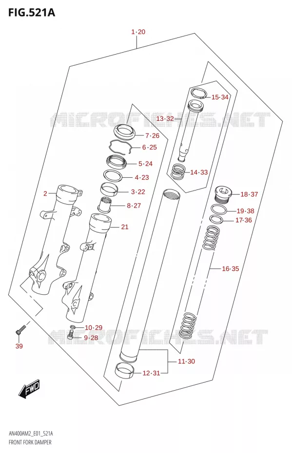 FOURCHE Suzuki SCOOTER 400 BURGMAN 2022  AN400A M2 (E01)