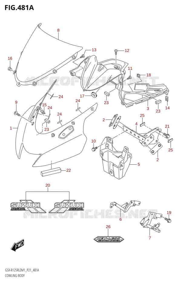 CARENAGE AVANT - TETE DE FOURCHE Suzuki MOTO 125 GSX-R 2021  GSX-R125RLZ M1 (P21)