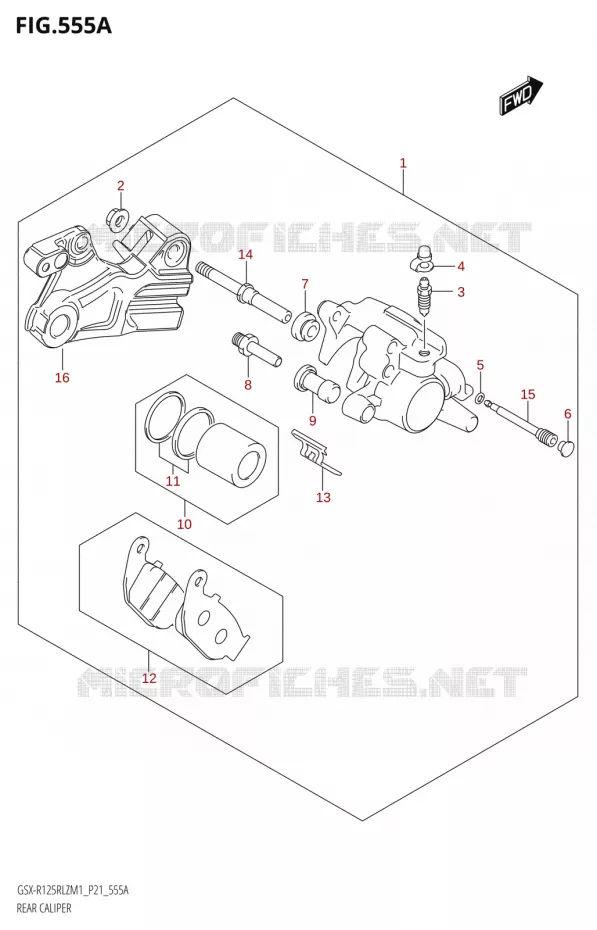 ETRIER DE FREIN ARRIERE Suzuki MOTO 125 GSX-R 2021  GSX-R125RLZ M1 (P21)