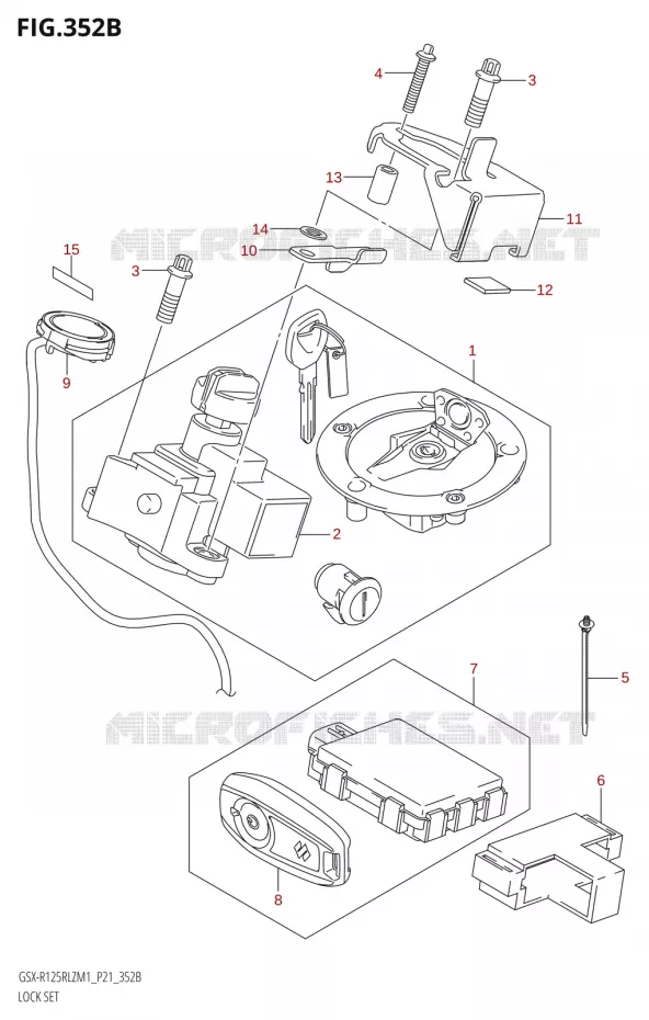 KIT SERRURE Suzuki MOTO 125 GSX-R 2021  GSX-R125RLZ M1 (P21)