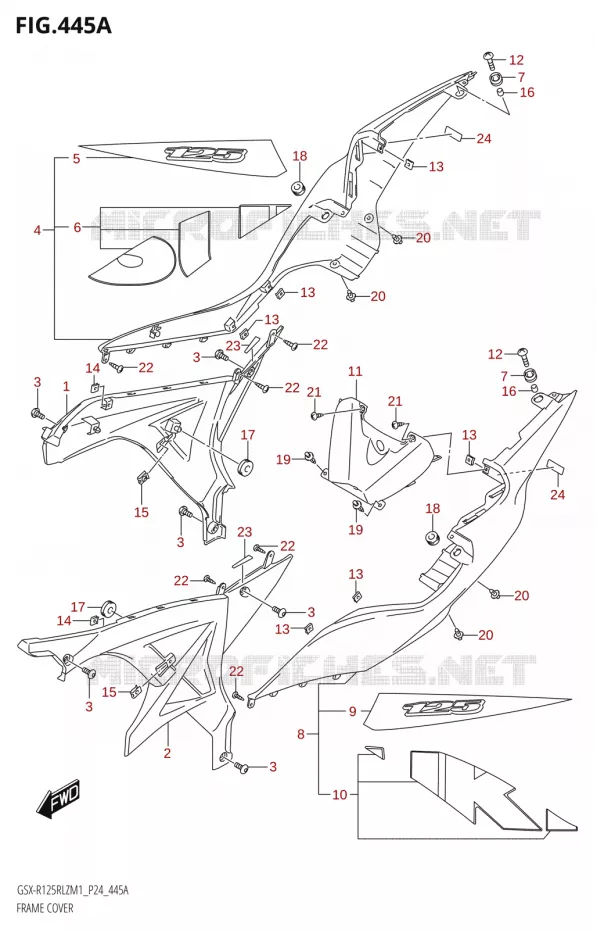 CARENAGES ARRIERE Suzuki MOTO 125 GSX-R 2021  GSX-R125RLZ M1 (P24)