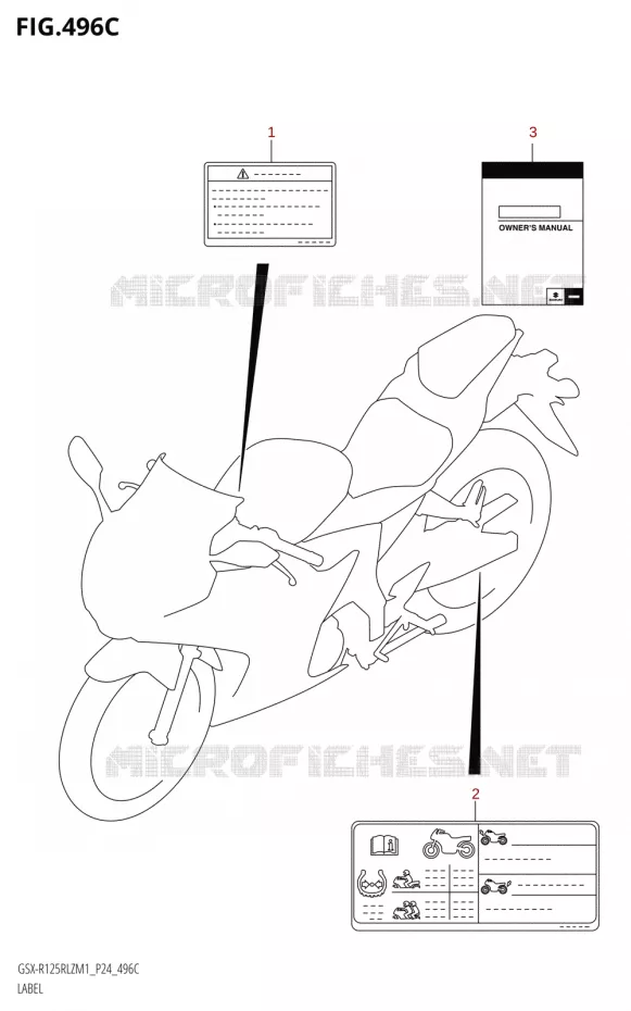 ETIQUETTE Suzuki MOTO 125 GSX-R 2021  GSX-R125RLZ M1 (P24)