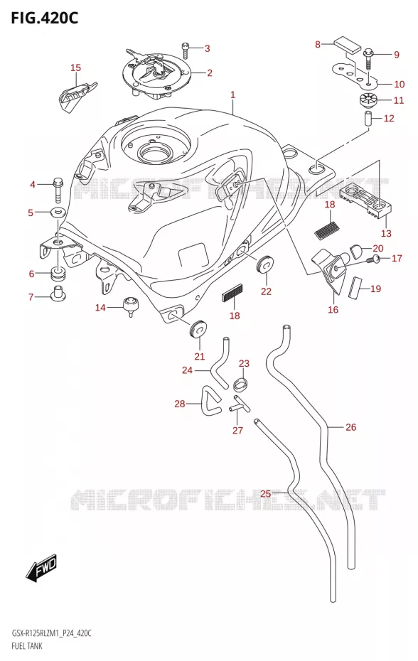 RESERVOIR D'ESSENCE Suzuki MOTO 125 GSX-R 2021  GSX-R125RLZ M1 (P24)
