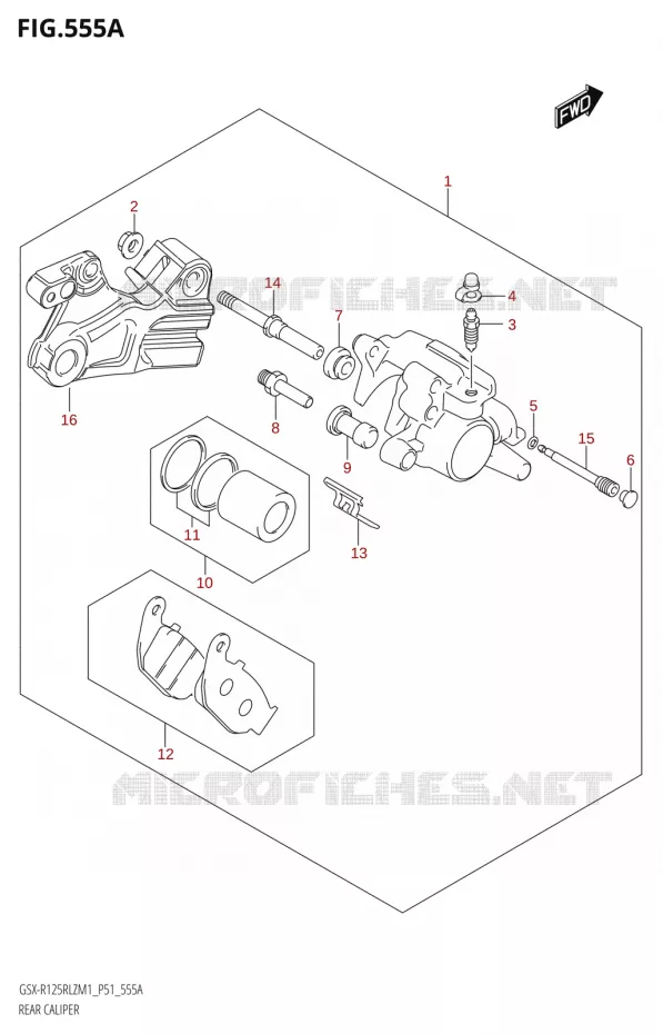ETRIER DE FREIN ARRIERE Suzuki MOTO 125 GSX-R 2021  GSX-R125RLZ M1 (P51)
