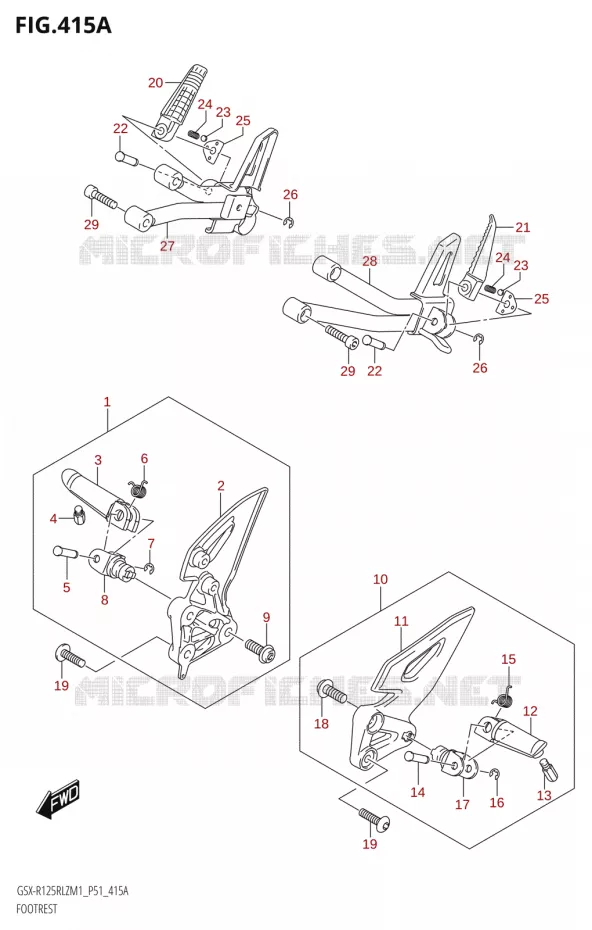 REPOSE PIED Suzuki MOTO 125 GSX-R 2021  GSX-R125RLZ M1 (P51)