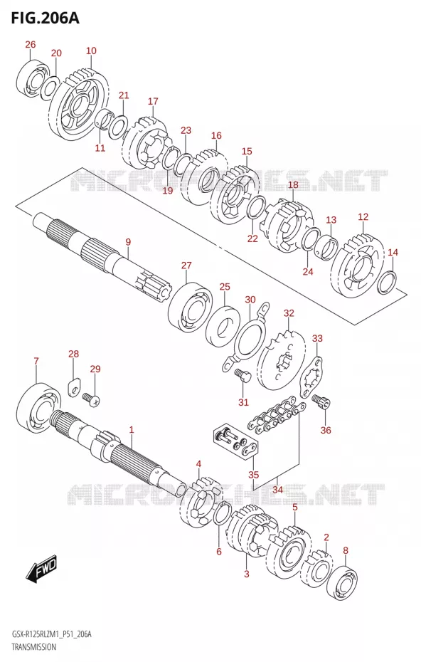TRANSMISSION Suzuki MOTO 125 GSX-R 2021  GSX-R125RLZ M1 (P51)