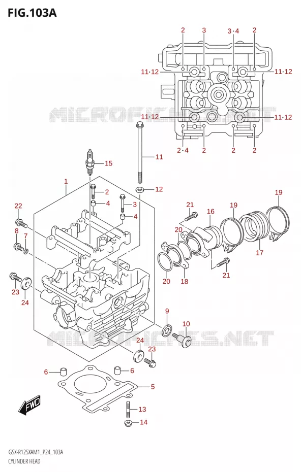 CULASSE Suzuki MOTO 125 GSX-R 2021  GSX-R125XA M1 (P24)