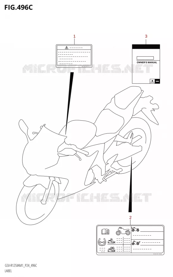 ETIQUETTE Suzuki MOTO 125 GSX-R 2021  GSX-R125XA M1 (P24)