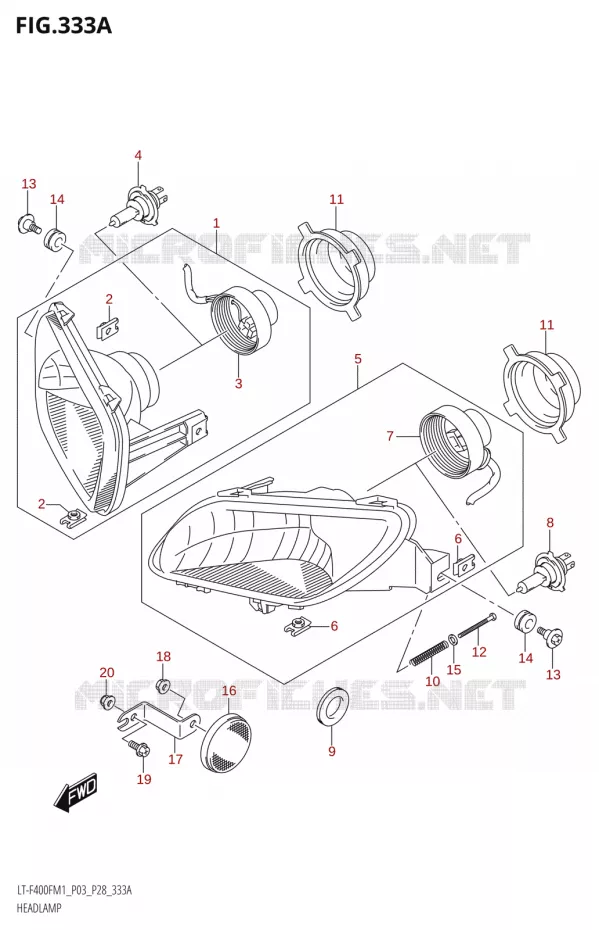 PHARE Suzuki QUAD 400 KINGQUAD 2021  LT-F400F M1 (P03)