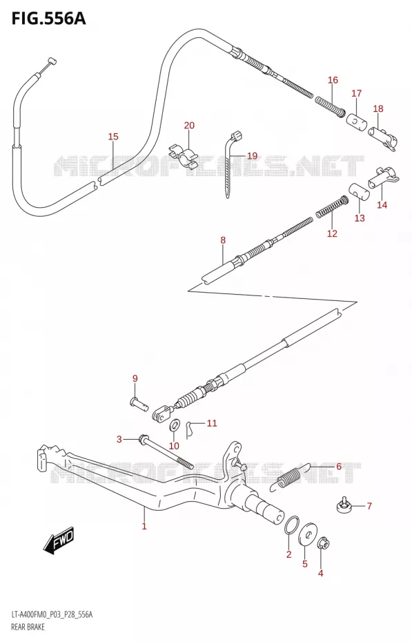 FREIN ARRIERE Suzuki QUAD 400 KINGQUAD 2020  LT-F400F M0 (P03)