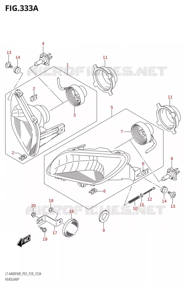 PHARE Suzuki QUAD 400 KINGQUAD 2020  LT-F400FZ M0 (P03)