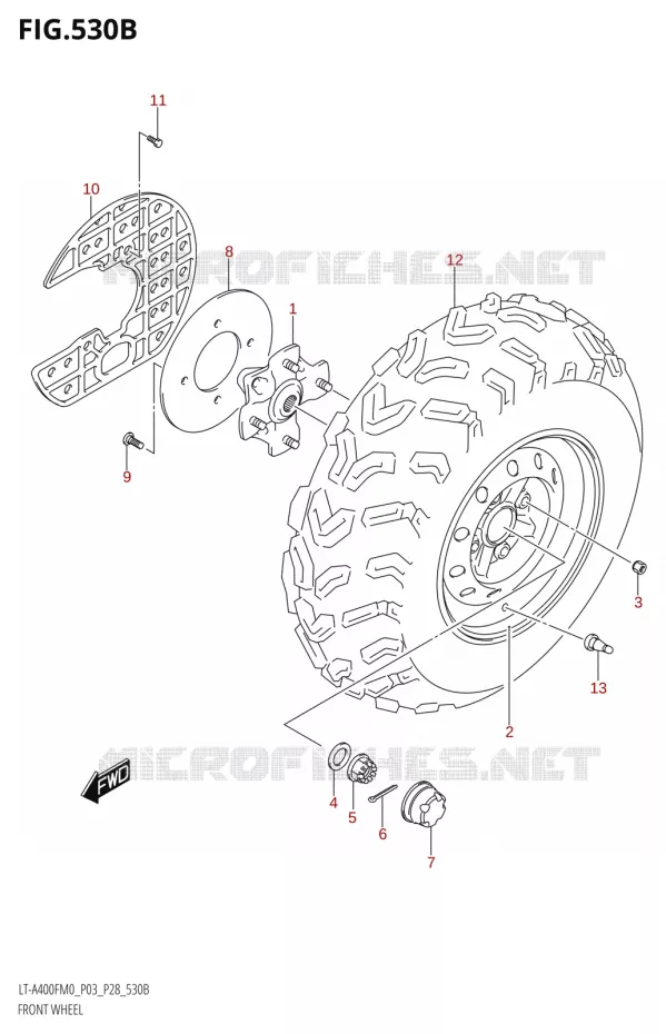 ROUE AVANT (LT-A400FM0 P28) Suzuki QUAD 400 KINGQUAD 2020  LT-F400FZ M0 (P03)