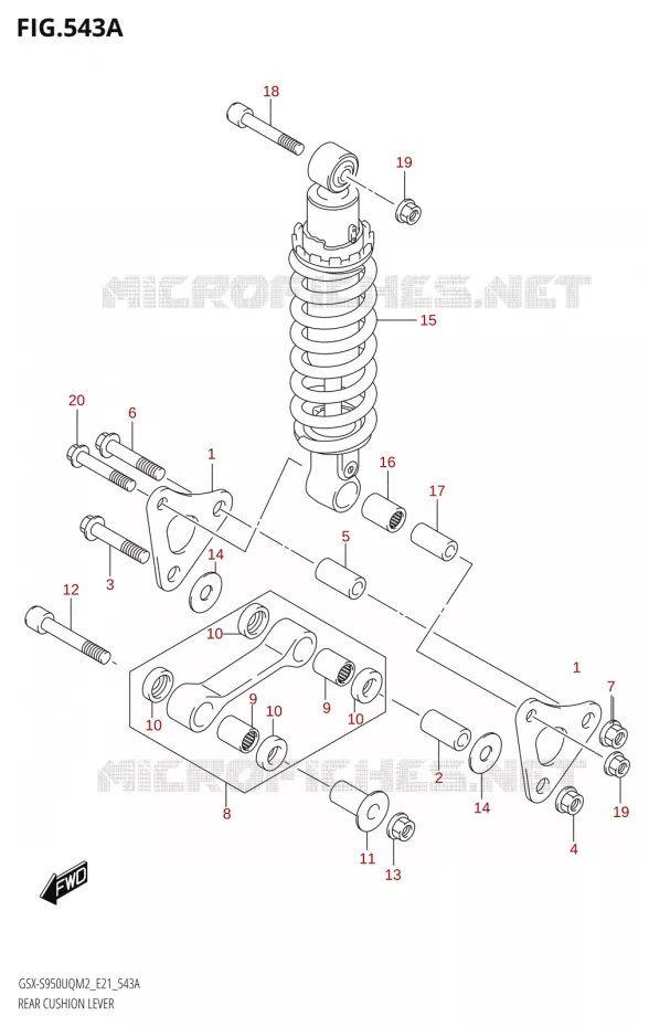 BIELLETTE DE SUSPENSION ARRIERE Suzuki MOTO 950 GSX-S 2022  GSX-S950UQM2 (E21)