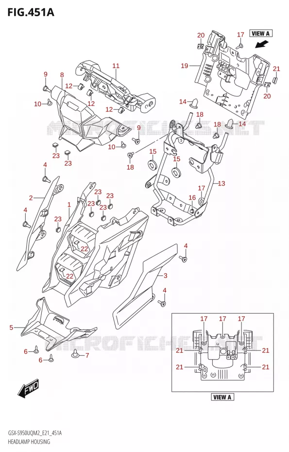 ENTOURAGE DE PHARE Suzuki MOTO 950 GSX-S 2022  GSX-S950UQM2 (E21)