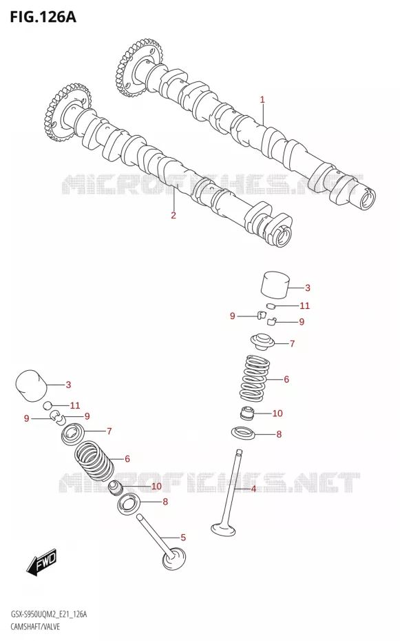 ARBRE A CAMES - SOUPAPES Suzuki MOTO 950 GSX-S 2022  GSX-S950WQM2 (E21)