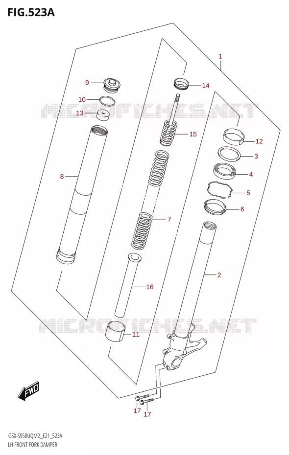 BRAS DE FOURCHE GAUCHE Suzuki MOTO 950 GSX-S 2022  GSX-S950WQM2 (E21)