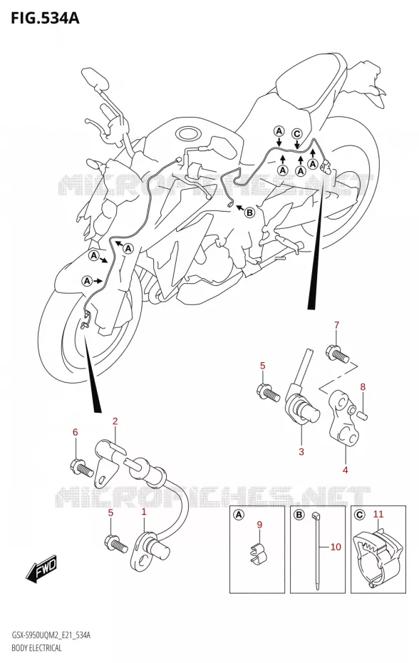 COMPOSANTS ELECTRIQUES Suzuki MOTO 950 GSX-S 2022  GSX-S950WQM2 (E21)