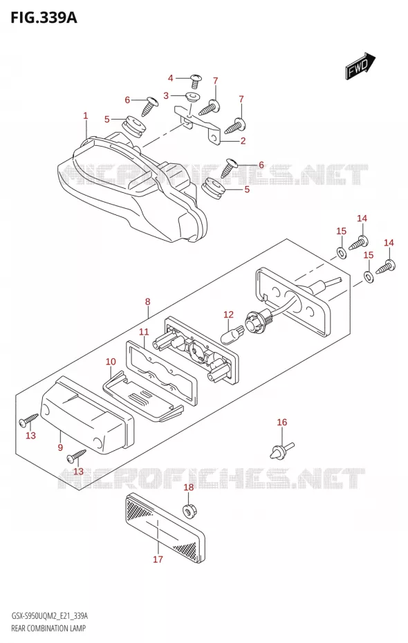 FEU ARRIERE Suzuki MOTO 950 GSX-S 2022  GSX-S950WQM2 (E21)
