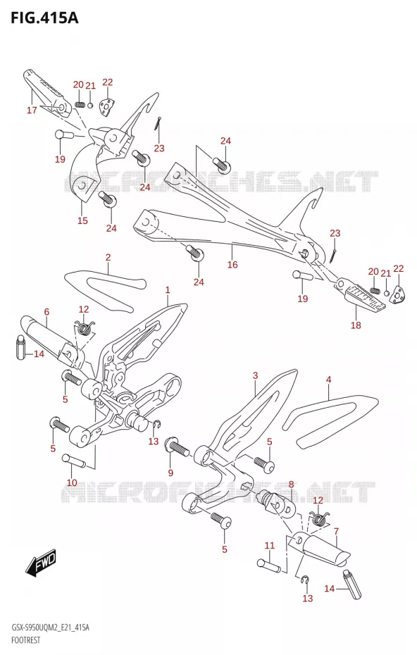 REPOSE PIEDS Suzuki MOTO 950 GSX-S 2022  GSX-S950WQM2 (E21)