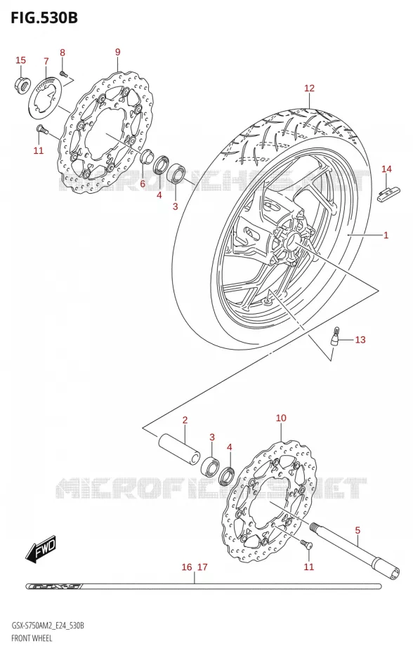 ROUE AVANT (GSX-S750ZA) Suzuki MOTO 750 GSX-S 2022  GSX-S750A M2