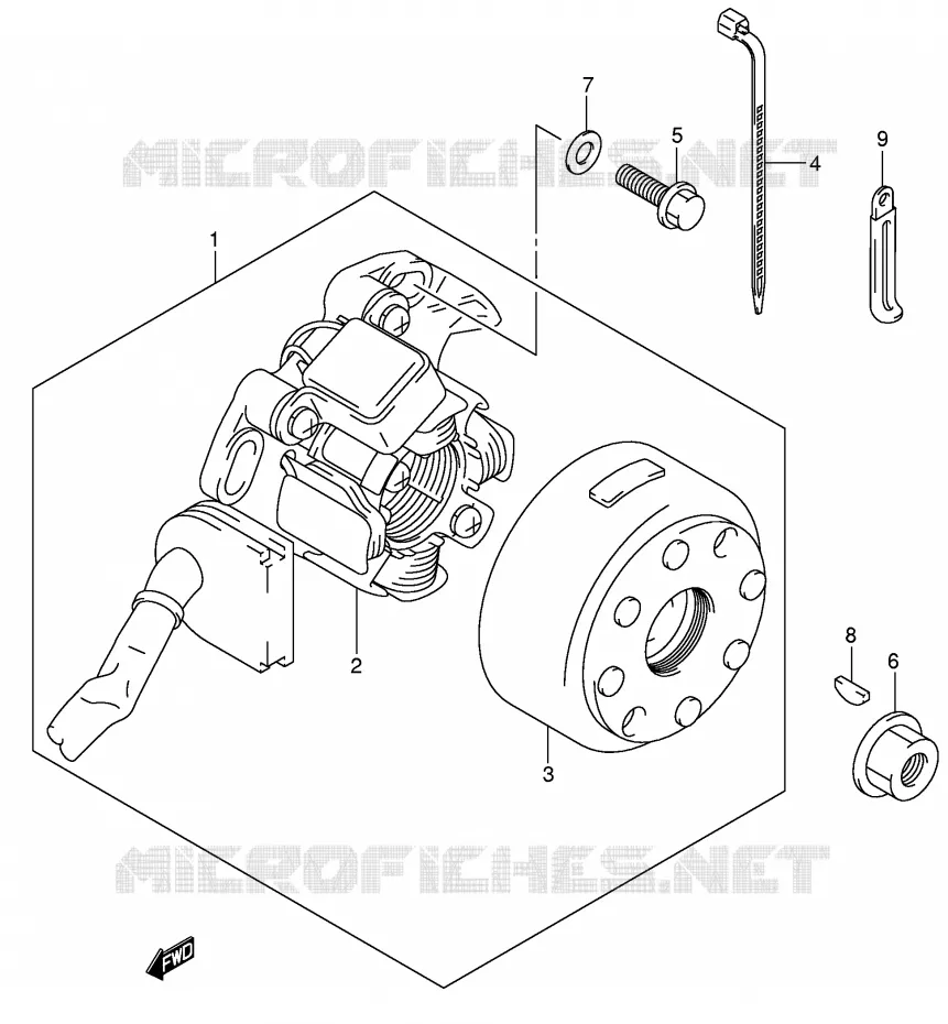 ALLUMAGE ROTOR - STATOR (MODELE K1/K2/K3/K4) Suzuki MOTO 250 RM 2003  RM250K3(E3/E28)