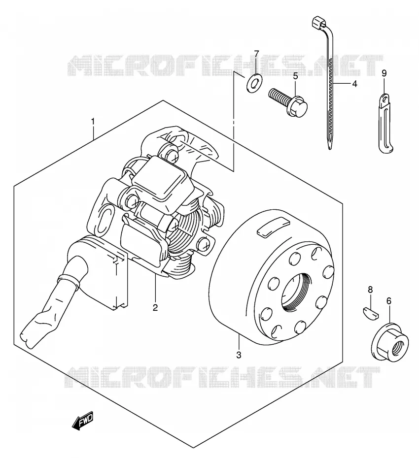 ALLUMAGE ROTOR - STATOR (MODELE K5/K6) Suzuki MOTO 250 RM 2001  RM250K1(E3/E28)