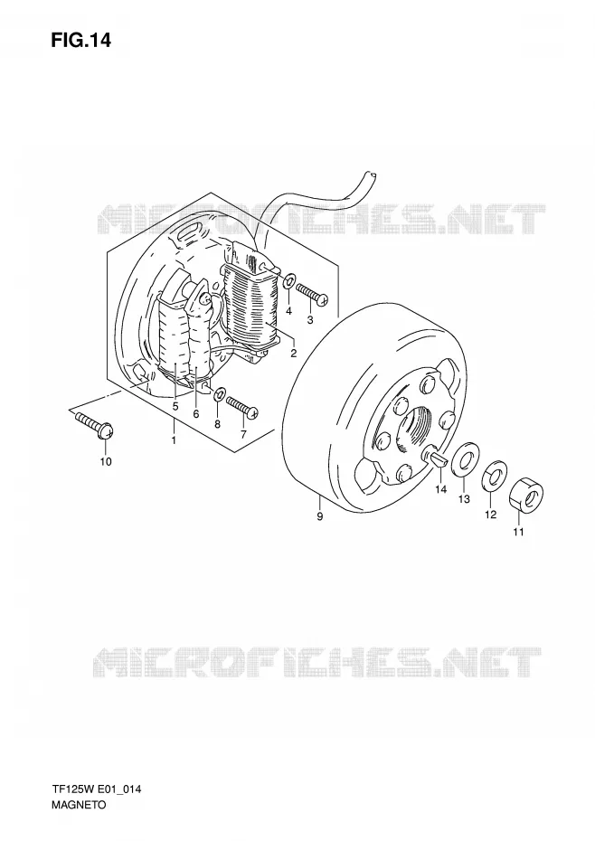 ALLUMAGE ROTOR - STATOR (MODELE X E6,E24) Suzuki MOTO 125 Autres-modeles 1999  TF125X(E1)