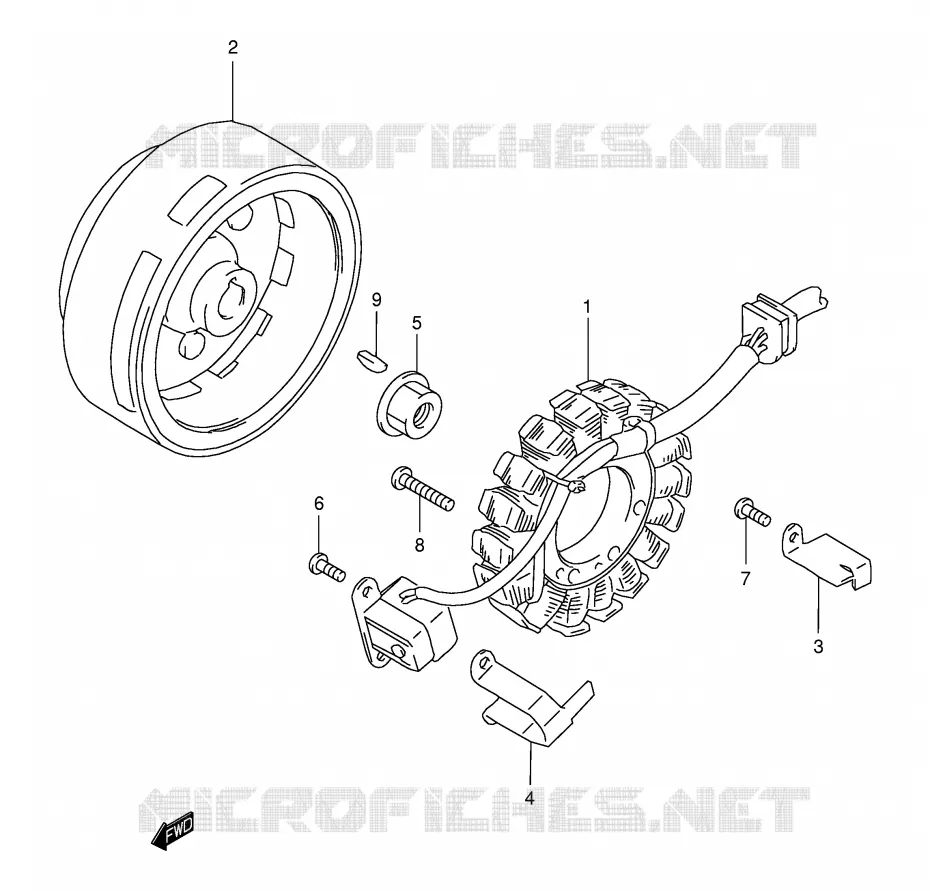 ALLUMAGE ROTOR - STATOR Suzuki MOTO 250 DR-Z 2005  DR-Z250K5(E3/E28)
