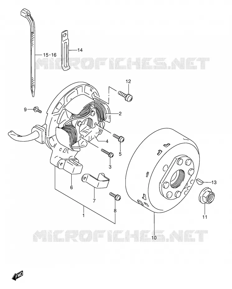 ALLUMAGE ROTOR - STATOR Suzuki MOTO 250 RMX 1991  RMX250M(E1)