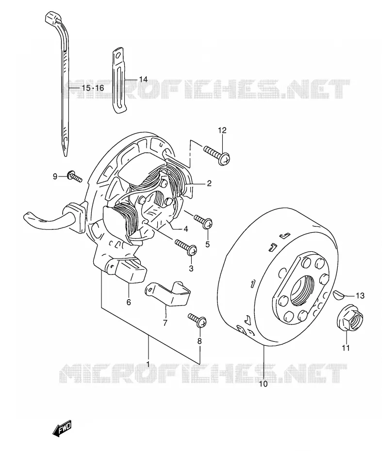 ALLUMAGE ROTOR - STATOR Suzuki MOTO 250 RMX 1998  RMX250W(E28)