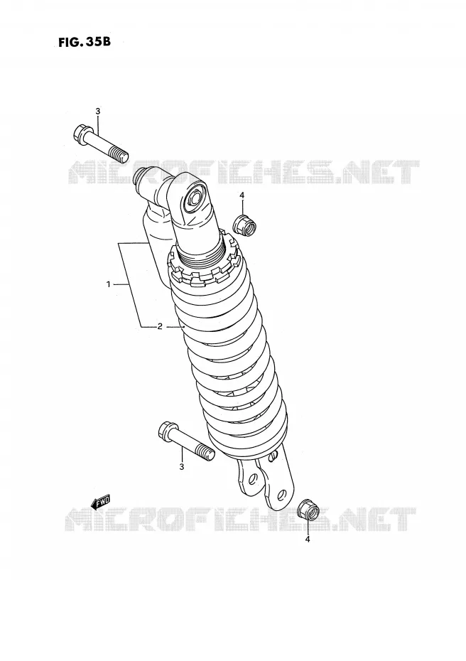 AMORTISSEUR (MODELE L) Suzuki MOTO 80 RM 1994  RM80R(E3)
