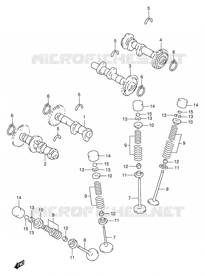 ARBRE A CAMES - SOUPAPES Suzuki MOTO 1000 TL-R 2002  TL1000RK2(E2)