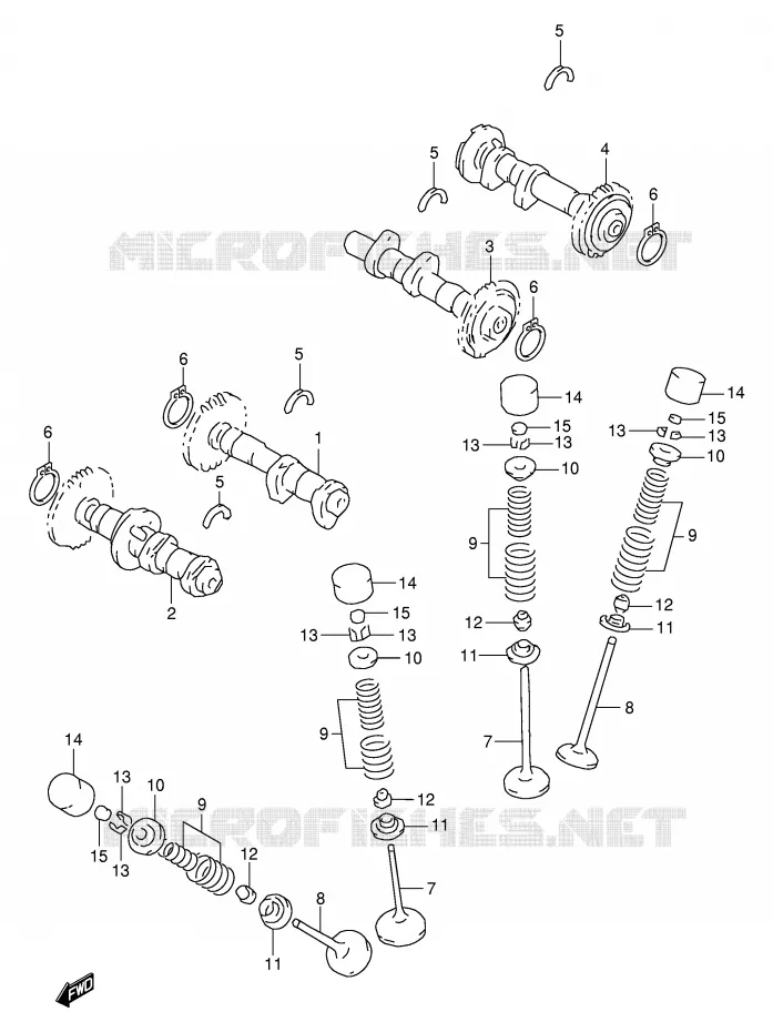 ARBRE A CAMES - SOUPAPES Suzuki MOTO 1000 TL-S 2000  TL1000SY(E2)