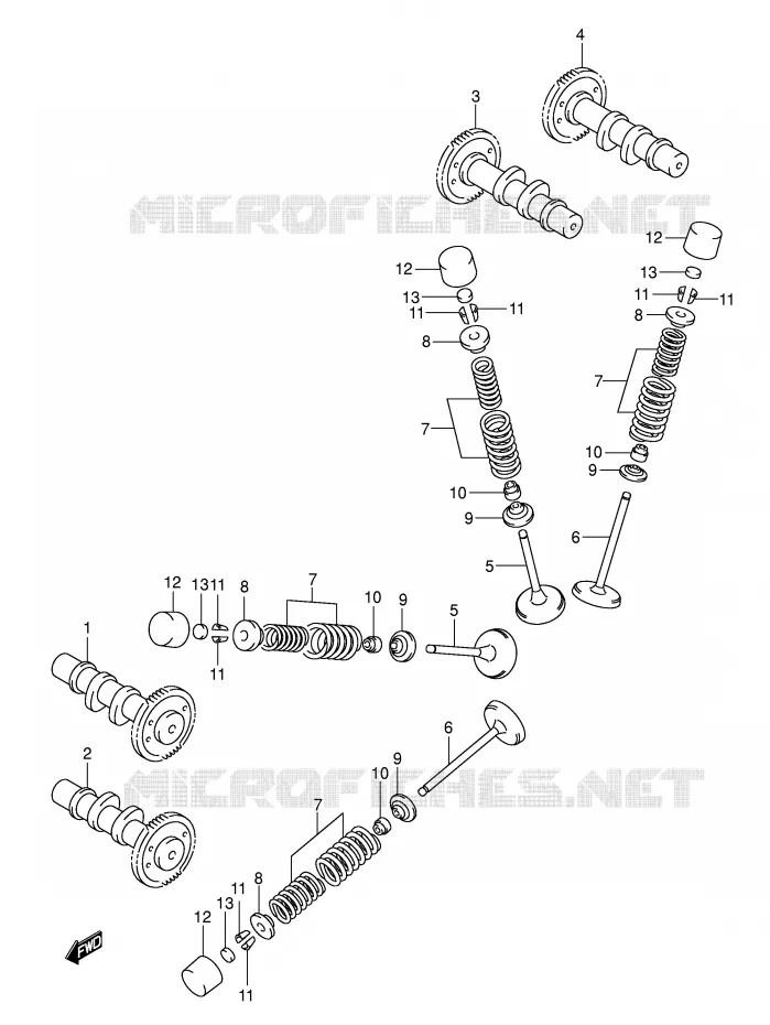 ARBRE A CAMES - SOUPAPES Suzuki MOTO 650 SV 2003  SV650K3(E2)