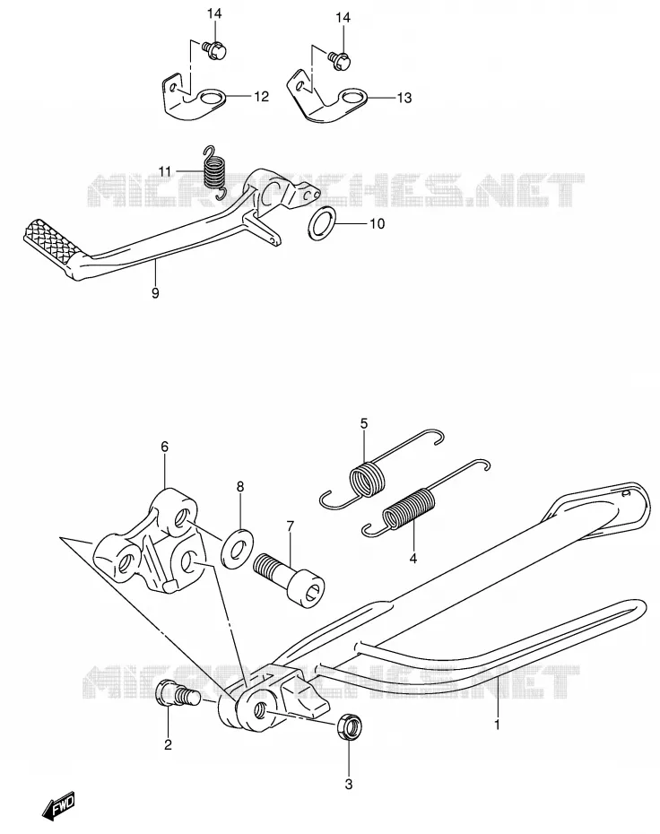BEQUILLE (MODELE K3) Suzuki MOTO 1000 SV 2003  SV1000S1K3(E2)