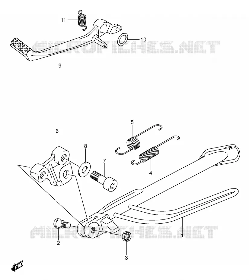 BEQUILLE (MODELE K4/K5) Suzuki MOTO 1000 SV 2003  SV1000K3(E2)