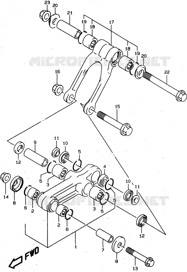 BIELLETTE D'AMORTISSEUR Suzuki MOTO 80 RM 1996  RM80XT(T/V/W)
