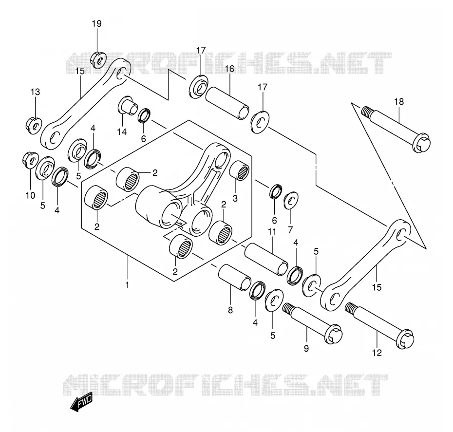BIELLETTE DE SUSPENSION ARRIERE (MODELE K1) Suzuki MOTO 250 RM 2001  RM250K1(E3/E28)