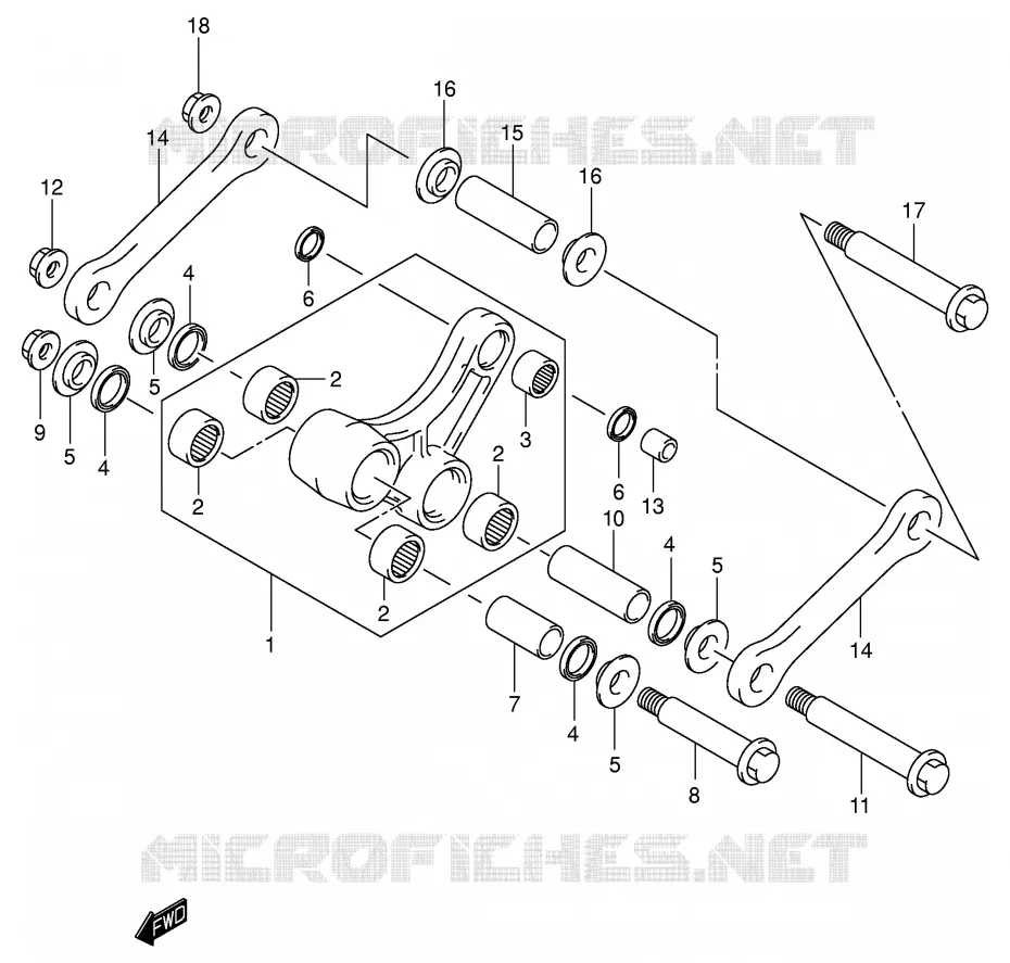 BIELLETTE DE SUSPENSION ARRIERE (MODELE K2/K3) Suzuki MOTO 125 RM 2004  RM125K4