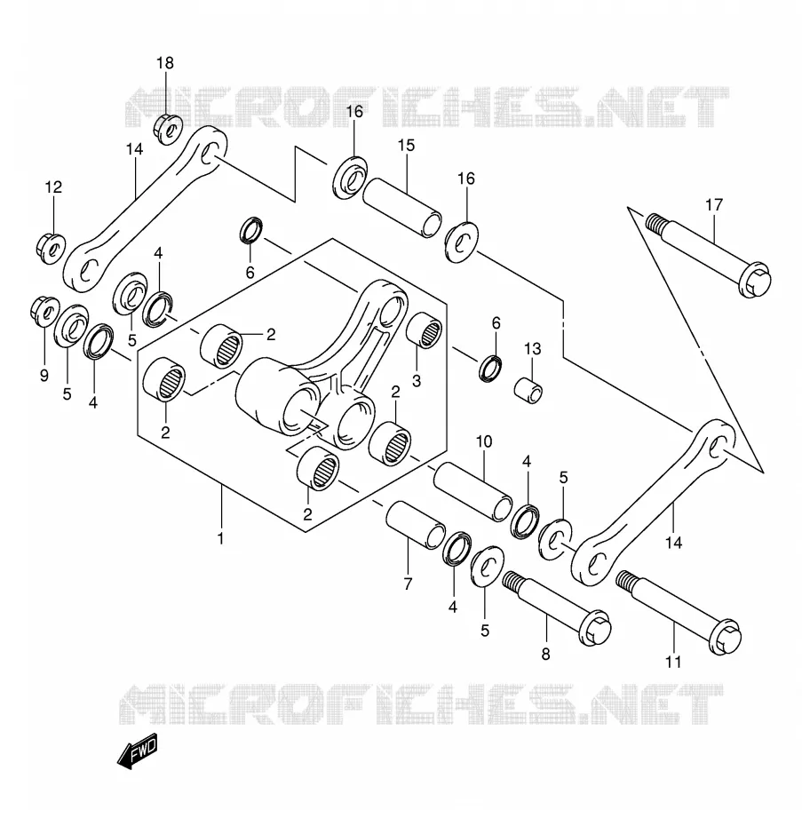 BIELLETTE DE SUSPENSION ARRIERE (MODELE K2/K3) Suzuki MOTO 250 RM 2002  RM250K2(E3/E28)