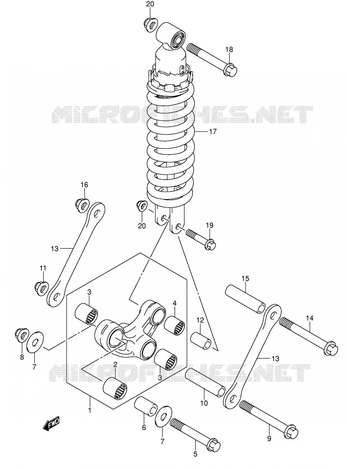 BIELLETTE DE SUSPENSION ARRIERE Suzuki MOTO 650 SV-S 2007  SV650SAK7